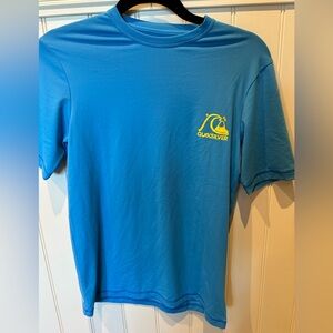 QUIKSILVER Boys Size Youth 14 Large Blue & Yellow Short Sleeve Athletic …